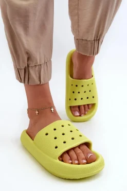 Klapki Basenowe|Klapki Damskie Klasyczne>Evento Damskie Piankowe Klapki Na Grubej Podeszwie Limonka Beula Zielony