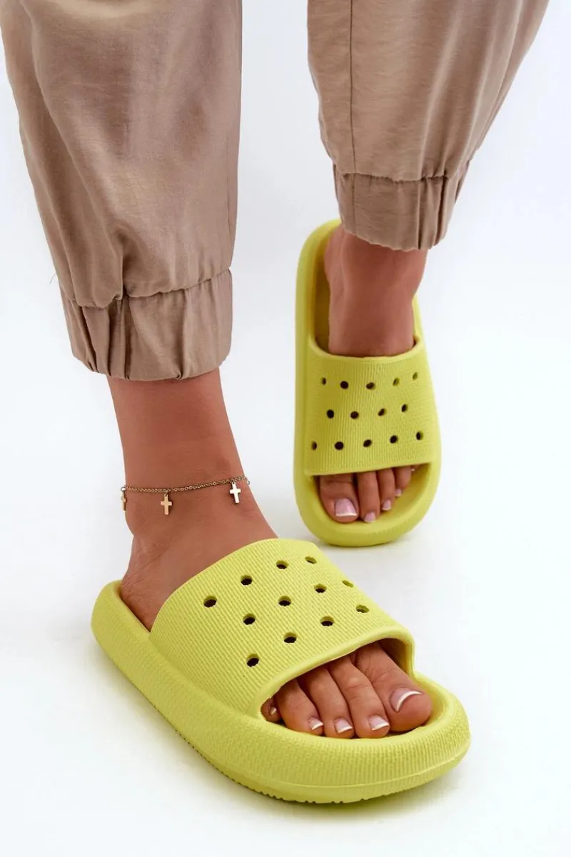 Klapki Basenowe|Klapki Damskie Klasyczne>Evento Damskie Piankowe Klapki Na Grubej Podeszwie Limonka Beula Zielony