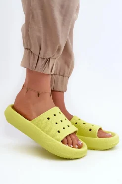Klapki Basenowe|Klapki Damskie Klasyczne>Evento Damskie Piankowe Klapki Na Grubej Podeszwie Limonka Beula Zielony