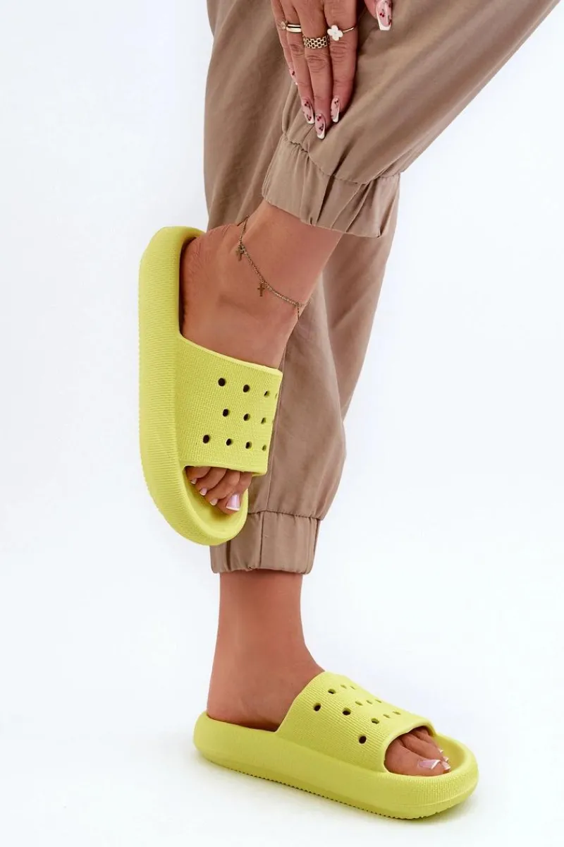 Klapki Basenowe|Klapki Damskie Klasyczne>Evento Damskie Piankowe Klapki Na Grubej Podeszwie Limonka Beula Zielony