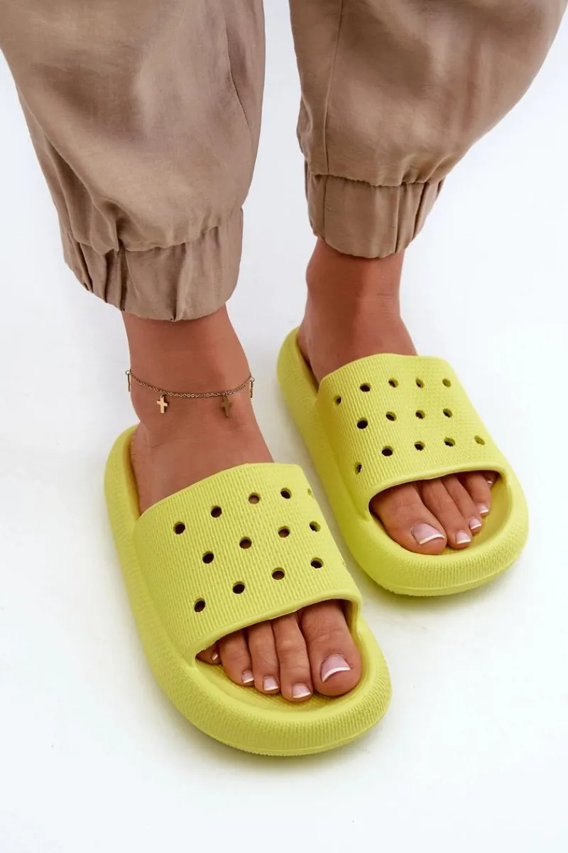 Klapki Basenowe|Klapki Damskie Klasyczne>Evento Damskie Piankowe Klapki Na Grubej Podeszwie Limonka Beula Zielony