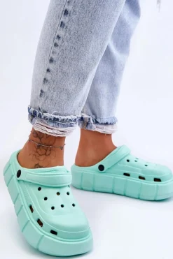 Hot Damskie Piankowe Klapki Na Platformie Miętowe Beckett Damskie Klapki Basenowe|Klapki Na Platformie