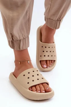 Clearance Damskie Piankowe Klapki Na Grubej Podeszwie Beżowe Beula Damskie Klapki Basenowe|Klapki Damskie Klasyczne