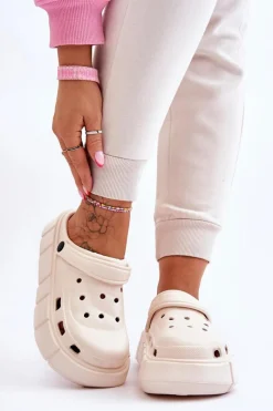 Klapki Basenowe|Klapki Na Platformie>Boto Damskie Piankowe Klapki Na Platformie Beżowe Beckett Beżowy