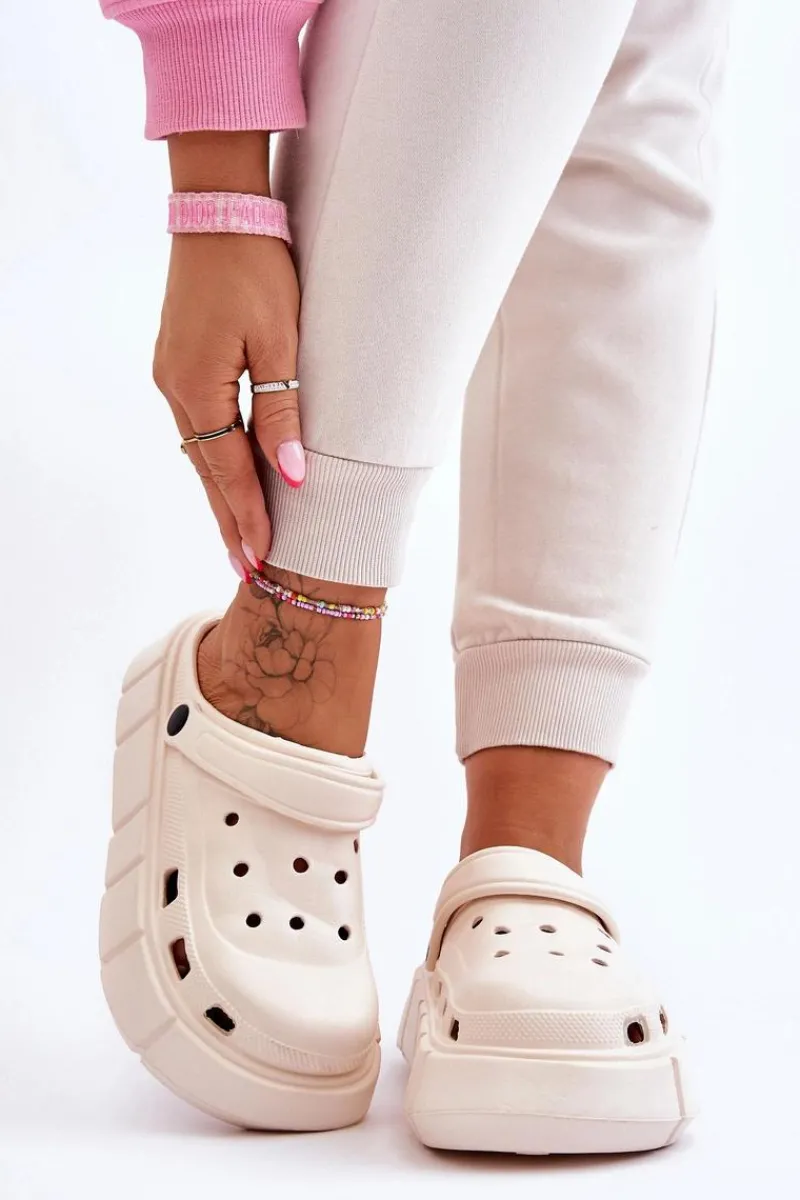 Klapki Basenowe|Klapki Na Platformie>Boto Damskie Piankowe Klapki Na Platformie Beżowe Beckett Beżowy