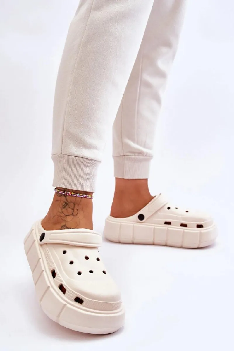 Klapki Basenowe|Klapki Na Platformie>Boto Damskie Piankowe Klapki Na Platformie Beżowe Beckett Beżowy