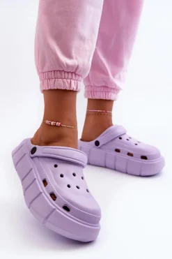 Clearance Damskie Piankowe Klapki Na Platformie Fioletowe Beckett Damskie Klapki Basenowe|Klapki Na Platformie