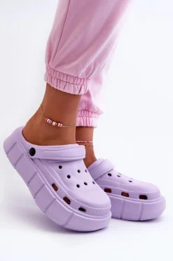 Clearance Damskie Piankowe Klapki Na Platformie Fioletowe Beckett Damskie Klapki Basenowe|Klapki Na Platformie