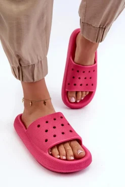 Best Evento Damskie Piankowe Klapki Na Grubej Podeszwie Fuksja Beula Różowy