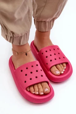 Best Evento Damskie Piankowe Klapki Na Grubej Podeszwie Fuksja Beula Różowy
