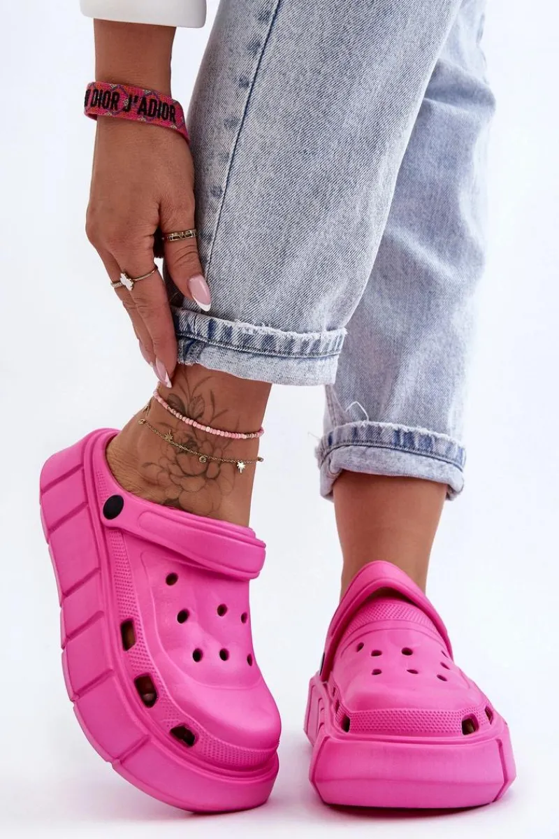 Klapki Basenowe|Klapki Na Platformie>Boto Damskie Piankowe Klapki Na Platformie Fuksja Beckett