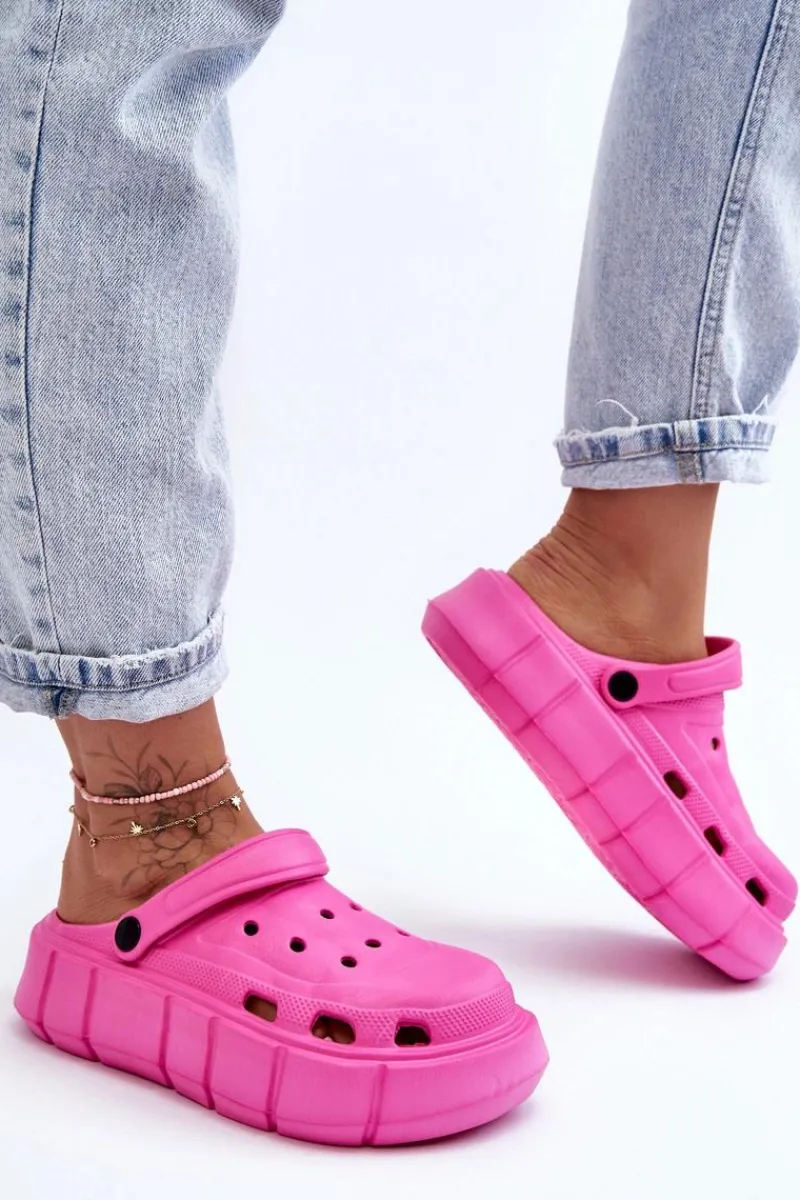 Klapki Basenowe|Klapki Na Platformie>Boto Damskie Piankowe Klapki Na Platformie Fuksja Beckett