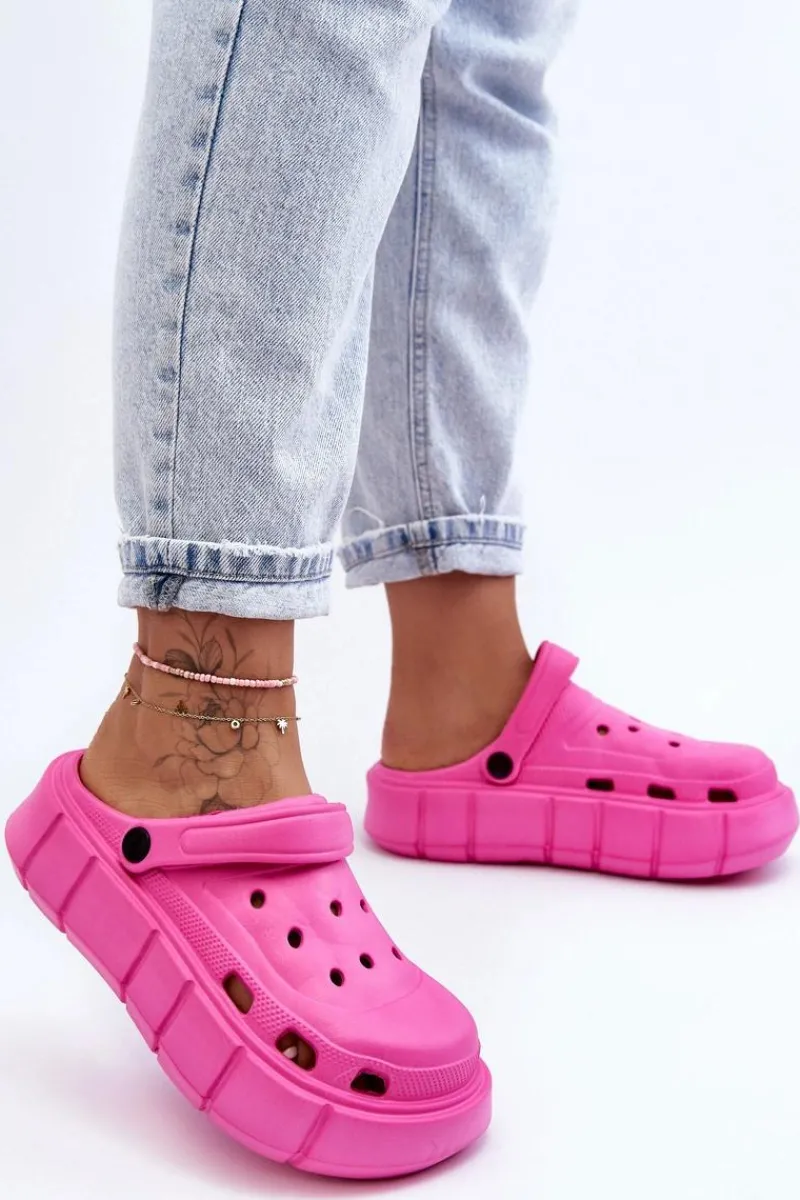 Klapki Basenowe|Klapki Na Platformie>Boto Damskie Piankowe Klapki Na Platformie Fuksja Beckett