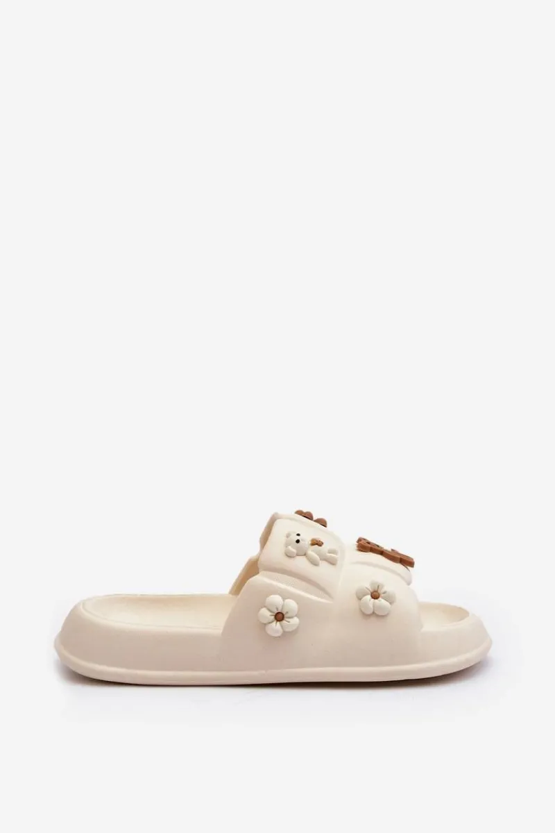 Hot Boto Damskie Piankowe Klapki Z Ozdobami Beżowe Cambrina Beżowy