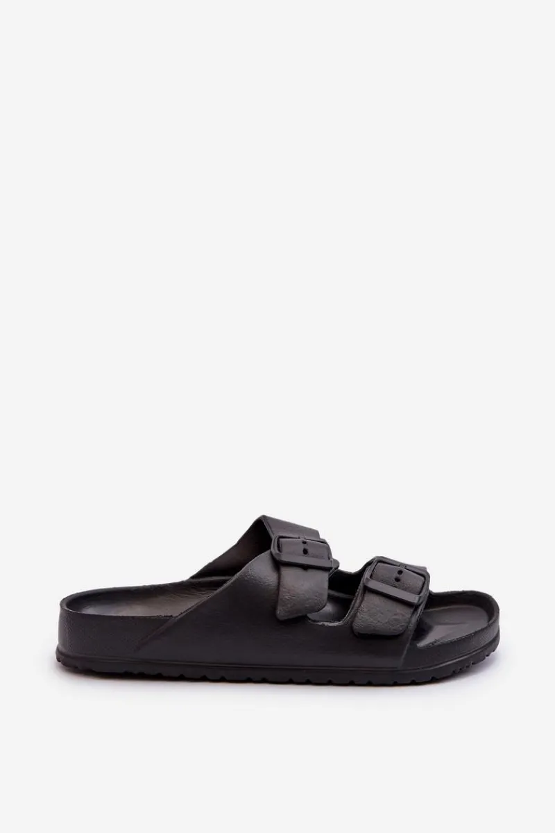 Klapki Basenowe|Klapki Na Platformie>Evento Damskie Piankowe Klapki Z Klamrami Czarne Luciene