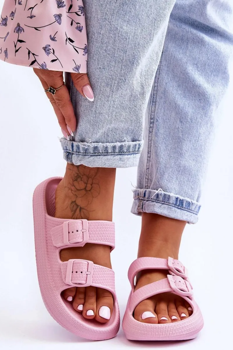 Klapki Basenowe|Klapki Damskie Klasyczne>Boto Damskie Piankowe Klapki Z Paskami Różowe Sharmen