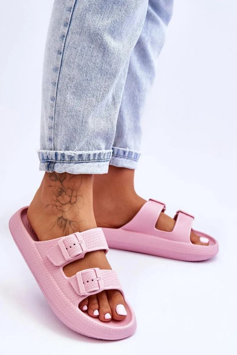 Klapki Basenowe|Klapki Damskie Klasyczne>Boto Damskie Piankowe Klapki Z Paskami Różowe Sharmen