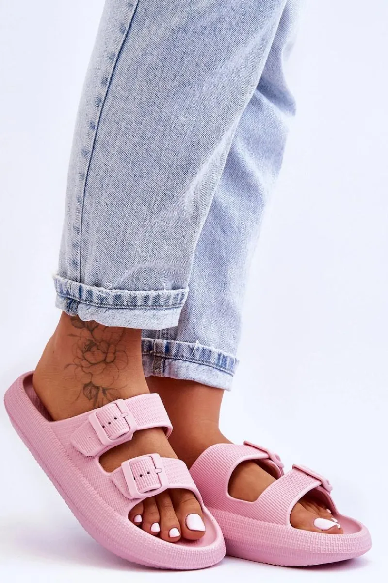 Klapki Basenowe|Klapki Damskie Klasyczne>Boto Damskie Piankowe Klapki Z Paskami Różowe Sharmen