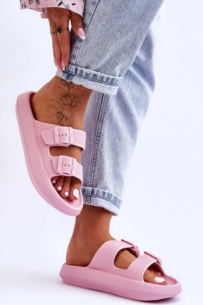 Klapki Basenowe|Klapki Damskie Klasyczne>Boto Damskie Piankowe Klapki Z Paskami Różowe Sharmen