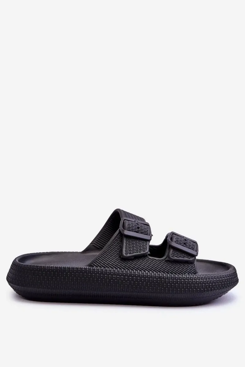 Discount Damskie Piankowe Klapki Z Paskami Czarne Sharmen Damskie Klapki Basenowe|Klapki Damskie Klasyczne