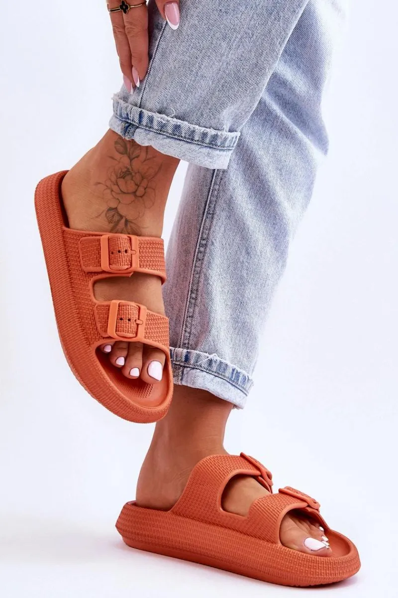 Klapki Basenowe|Klapki Damskie Klasyczne>Boto Damskie Piankowe Klapki Z Paskami Pomarańczowe Sharmen