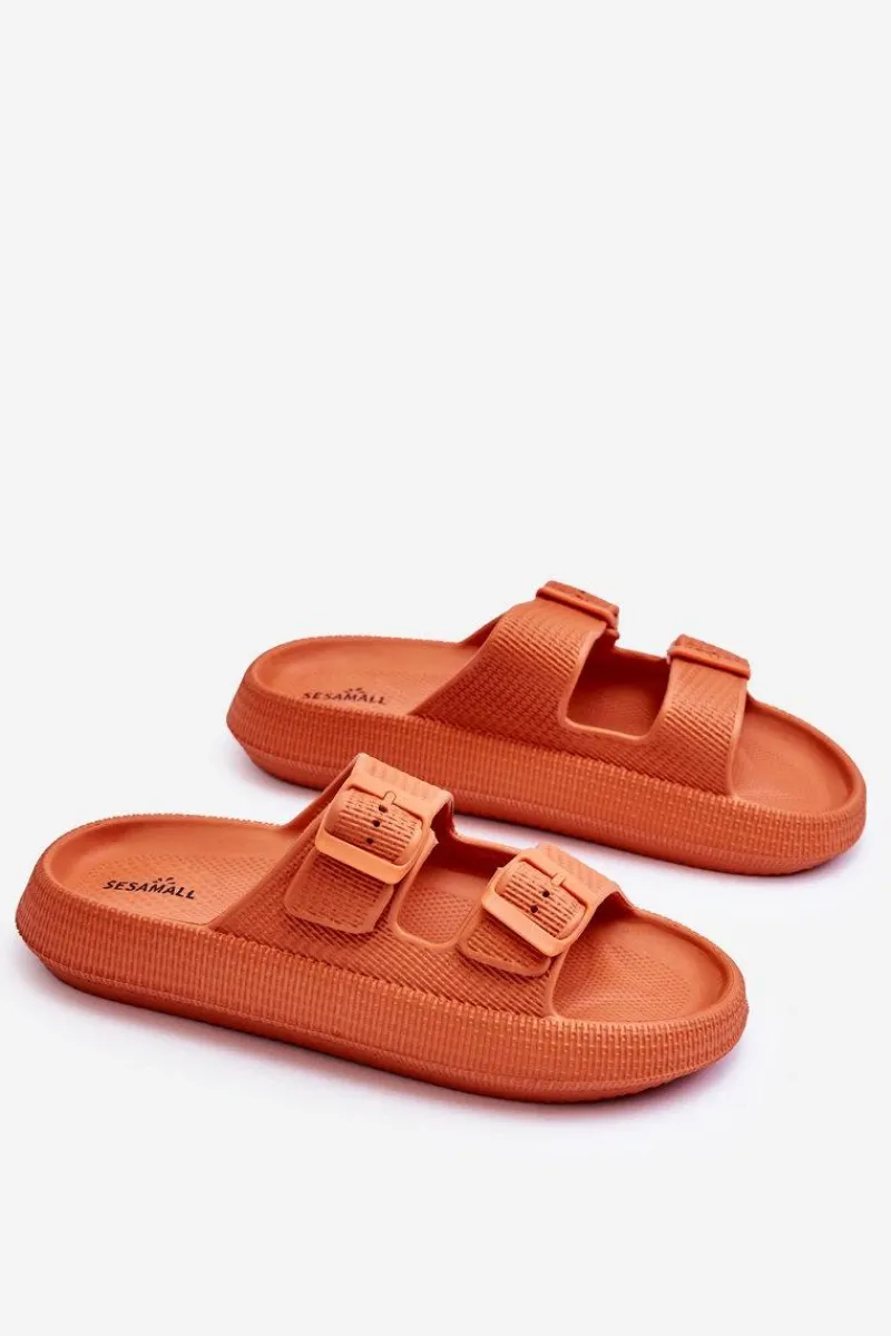 Klapki Basenowe|Klapki Damskie Klasyczne>Boto Damskie Piankowe Klapki Z Paskami Pomarańczowe Sharmen