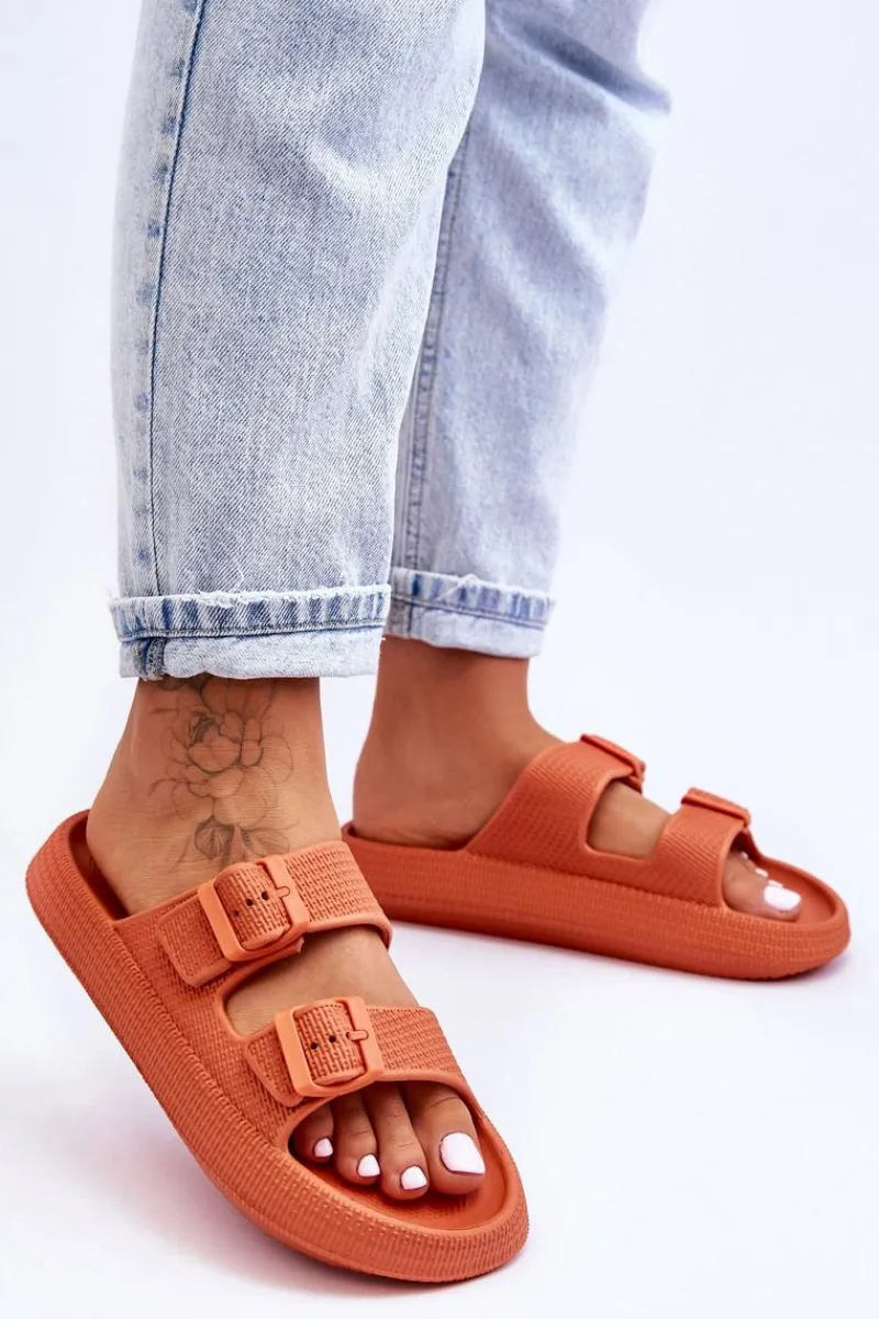 Klapki Basenowe|Klapki Damskie Klasyczne>Boto Damskie Piankowe Klapki Z Paskami Pomarańczowe Sharmen