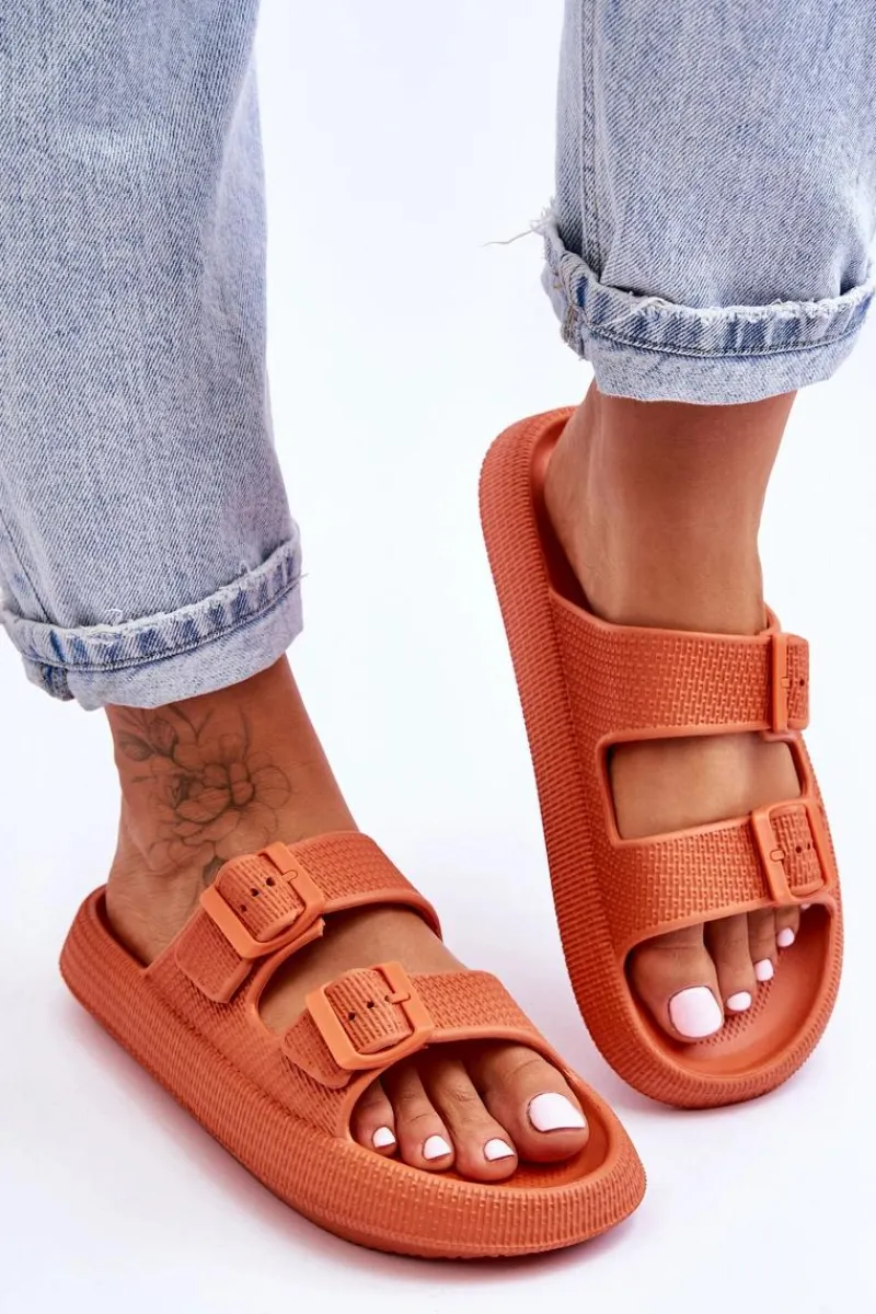 Klapki Basenowe|Klapki Damskie Klasyczne>Boto Damskie Piankowe Klapki Z Paskami Pomarańczowe Sharmen