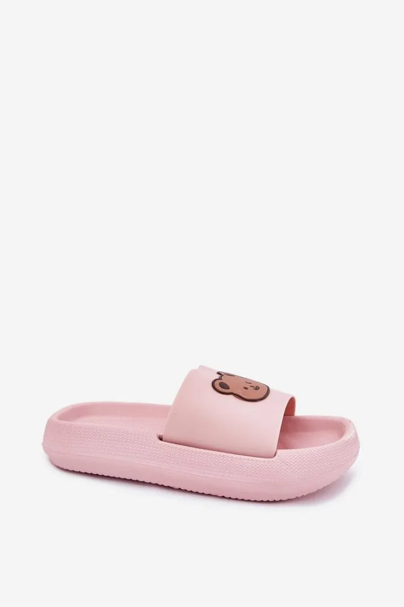 Clearance Boto Damskie Piankowe Klapki Z Misiem Różowe Lalon