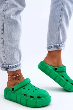 Online Damskie Piankowe Kroksy Na Platformie Zielone Beckett Damskie Klapki Basenowe|Klapki Na Platformie