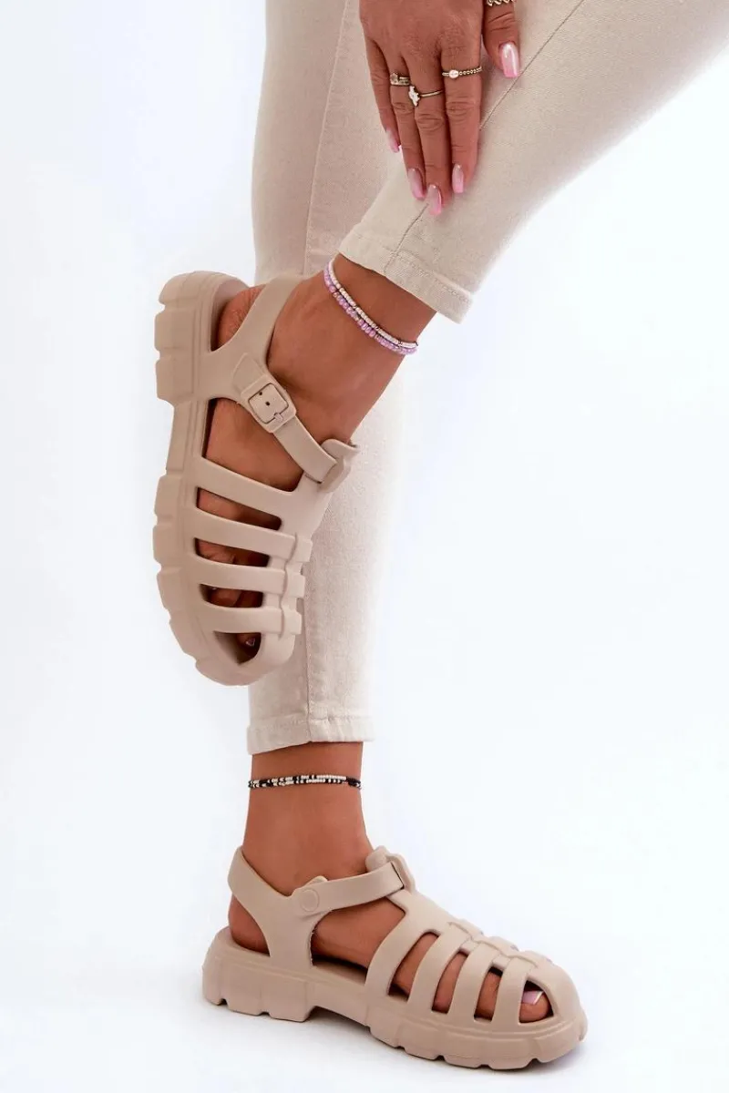 Sandały Płaskie|Klapki Damskie Klasyczne>Boto Damskie Piankowe Sandały Rzymianki Beżowe Gasaria