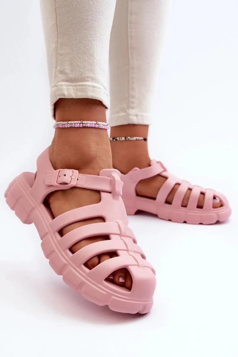 Discount Boto Damskie Piankowe Sandały Rzymianki Różowe Gasaria Różowy