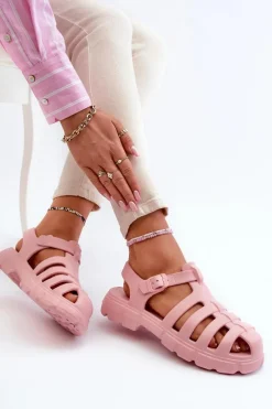 Discount Boto Damskie Piankowe Sandały Rzymianki Różowe Gasaria Różowy