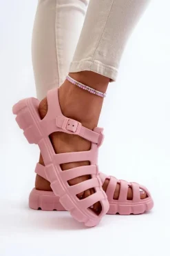 Discount Boto Damskie Piankowe Sandały Rzymianki Różowe Gasaria Różowy