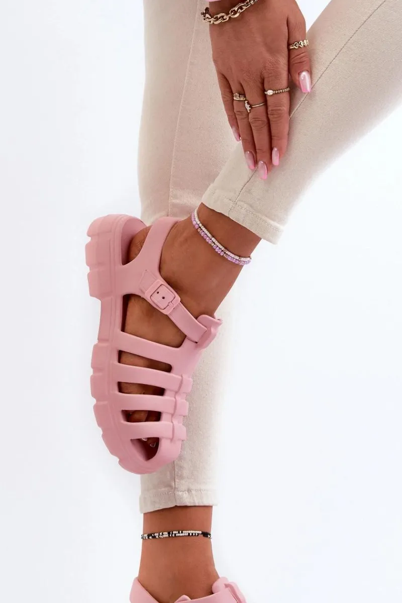 Discount Boto Damskie Piankowe Sandały Rzymianki Różowe Gasaria Różowy