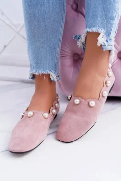 Baleriny Klasyczne></noscript>Boto Damskie Różowe Baleriny Lu Boo Milis