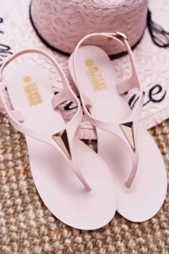 Sandały Gumowe>Boto Damskie Sandałki Beżowe Storm