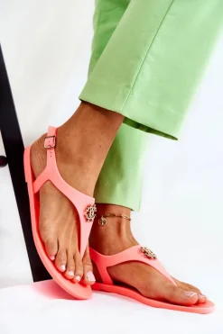 New Boto Damskie Sandałki Neonowe Pomarańczowe Sonner