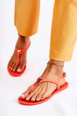 Sandały Gumowe|Sandały Płaskie></noscript>Boto Damskie Sandałki Neonowy Pomarańczowy Storm