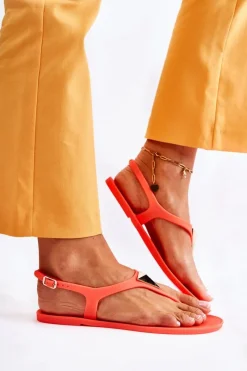 Sandały Gumowe|Sandały Płaskie></noscript>Boto Damskie Sandałki Neonowy Pomarańczowy Storm