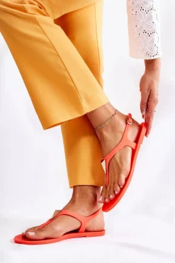 Sandały Gumowe|Sandały Płaskie></noscript>Boto Damskie Sandałki Neonowy Pomarańczowy Storm