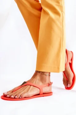 Sandały Gumowe|Sandały Płaskie></noscript>Boto Damskie Sandałki Neonowy Pomarańczowy Storm