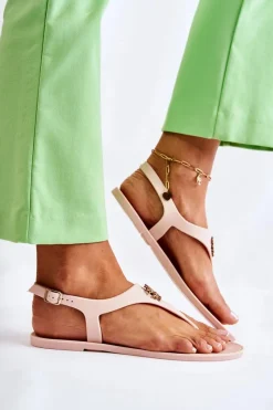 Sandały Gumowe|Sandały Płaskie>Boto Damskie Sandałki Nude Sonner