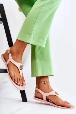 Sandały Gumowe|Sandały Płaskie></noscript>Boto Damskie Sandałki Nude Sonner