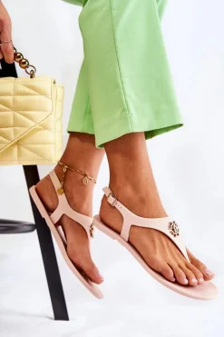 Sandały Gumowe|Sandały Płaskie></noscript>Boto Damskie Sandałki Nude Sonner