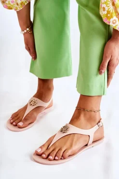 Sandały Gumowe|Sandały Płaskie></noscript>Boto Damskie Sandałki Nude Sonner