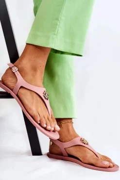 Outlet Boto Damskie Sandałki Różowe Sonner