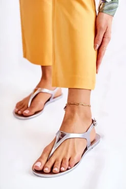 Sale Damskie Sandałki Srebrne Storm Damskie Sandały Gumowe