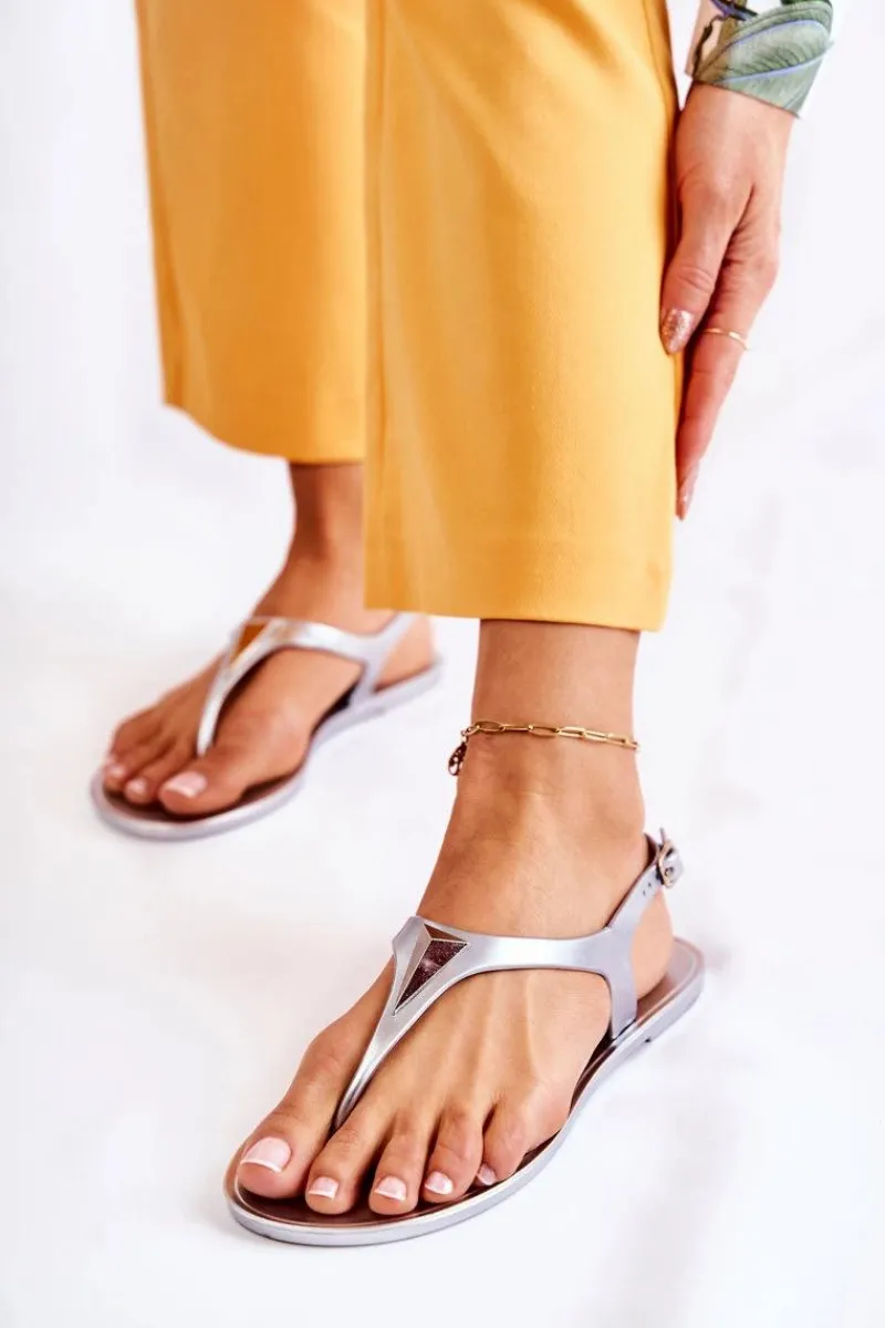 Sale Damskie Sandałki Srebrne Storm Damskie Sandały Gumowe