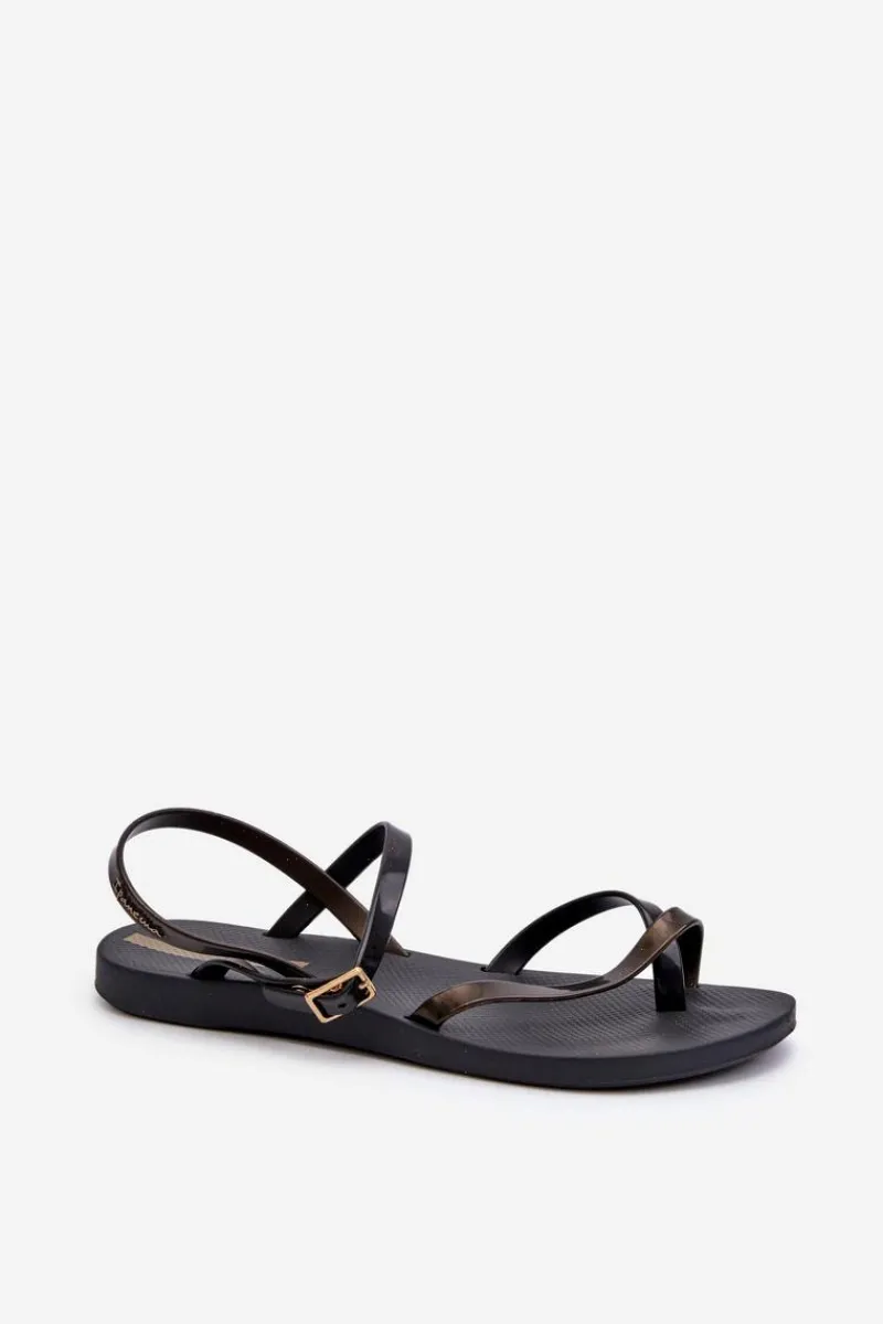 Clearance Damskie Sandały 82842 Fashion Sandal VIII Fem Czarne Damskie Sandały Gumowe|Sandały Płaskie